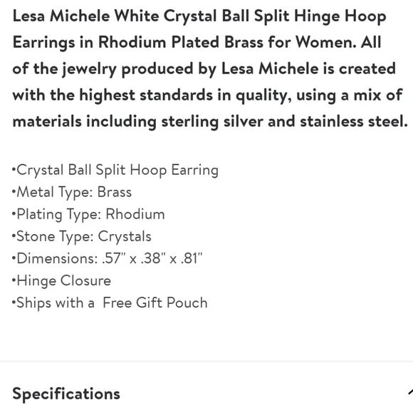 LESA MICHELE Crystal & Silvertone Ball Pavé Split Hoop Earrings - Picture 5 of 13